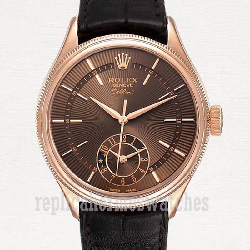 Fake Rolex Cellini 39mm m50525 0016 Men s Brown Dial Automatic